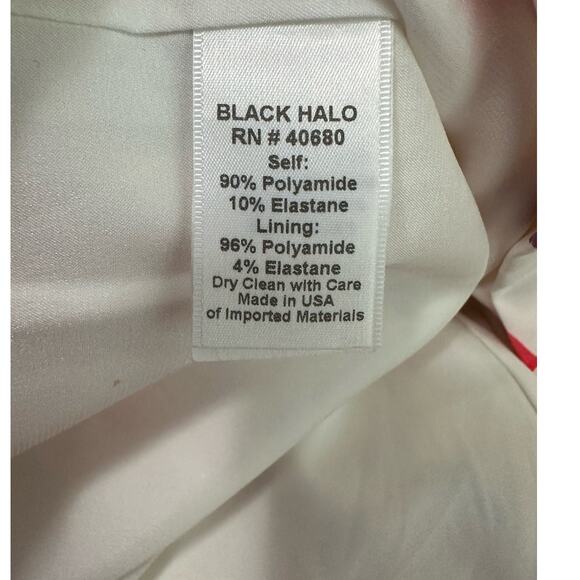 Black Halo White Vibrant Print Liaison Jevette Sheath Dress Size 6 - Picture 4 of 15